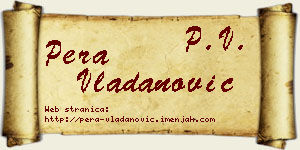 Pera Vladanović vizit kartica
